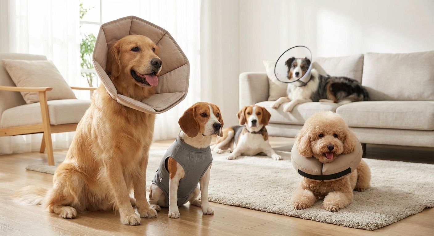 Best post-desexing recovery cones and suits for dogs 2026