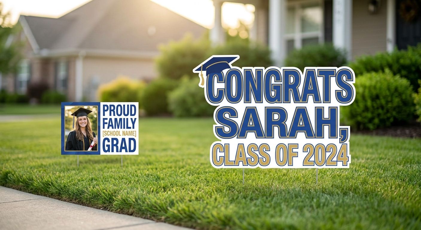 Custom lawn signs for graduation parties