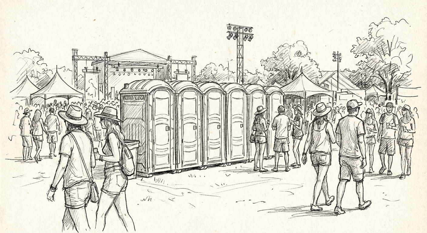 Portable toilet rental for festivals and concerts