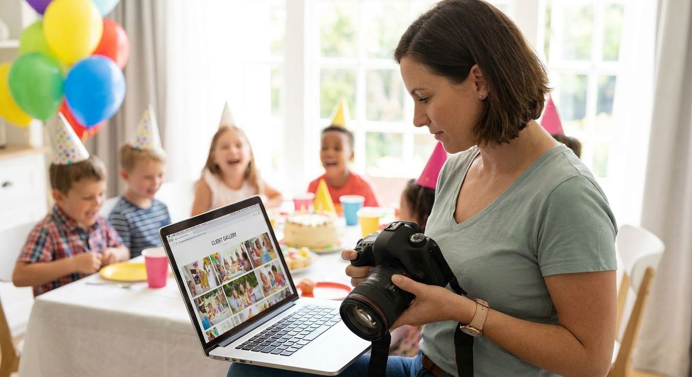 Photo selling platform for birthday party photographers