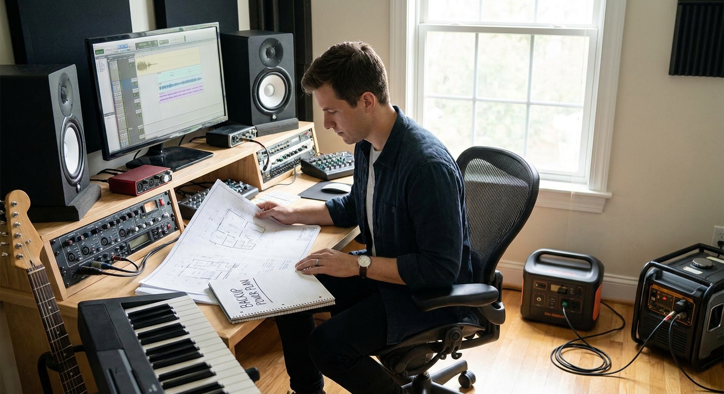 How to plan generator backup for a home recording studio