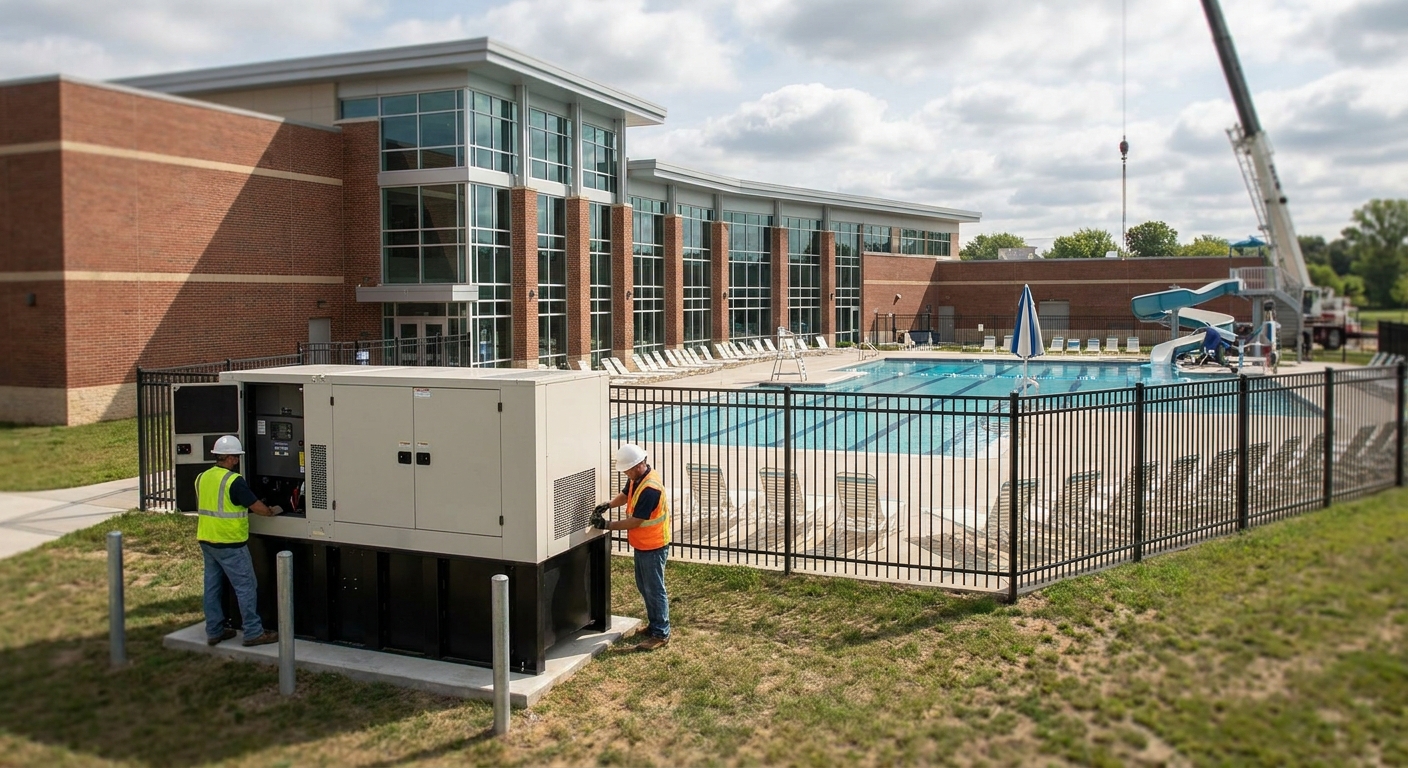 Generator installation for community pools and recreation centers