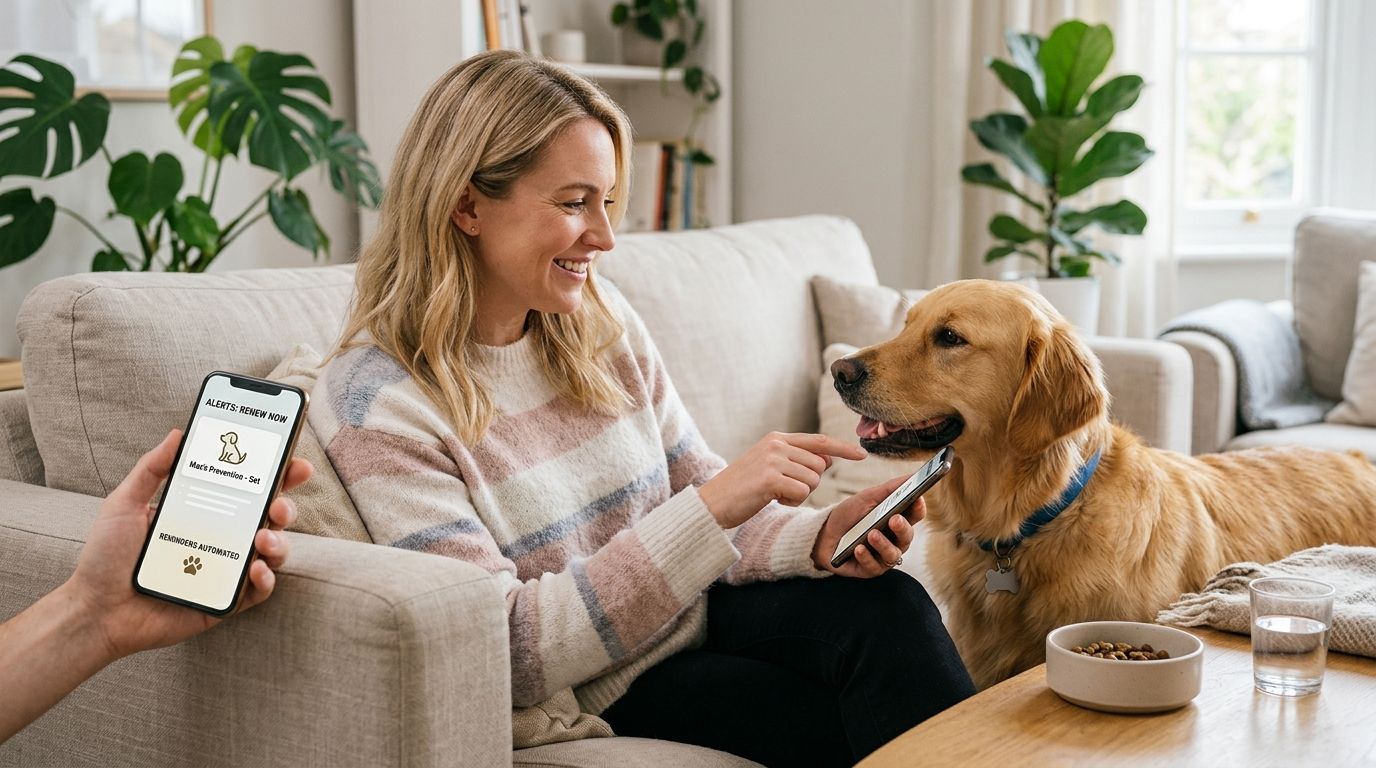 Automatically renew your pet's parasite prevention reminders