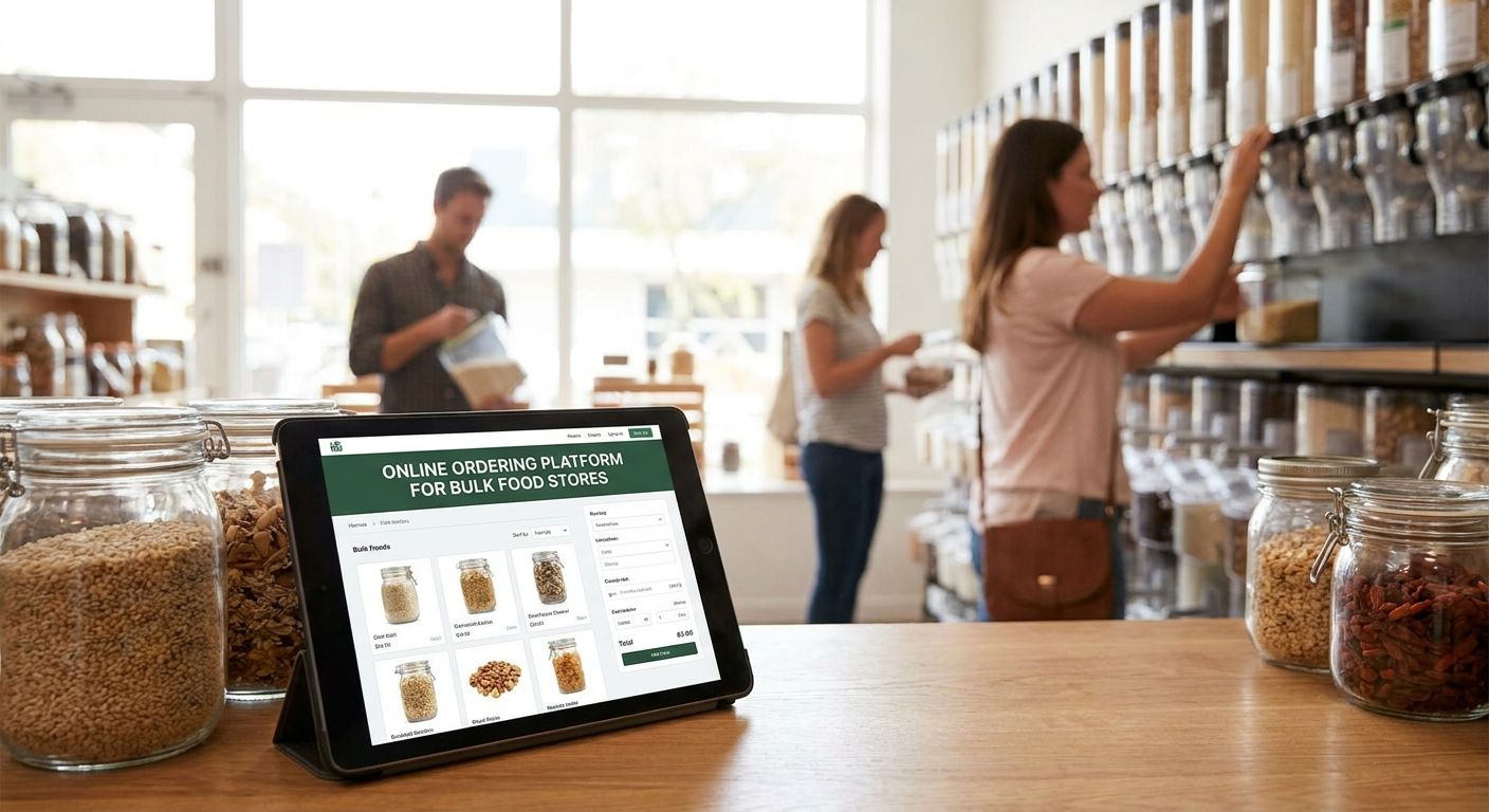 Online ordering platform for bulk and refill food stores