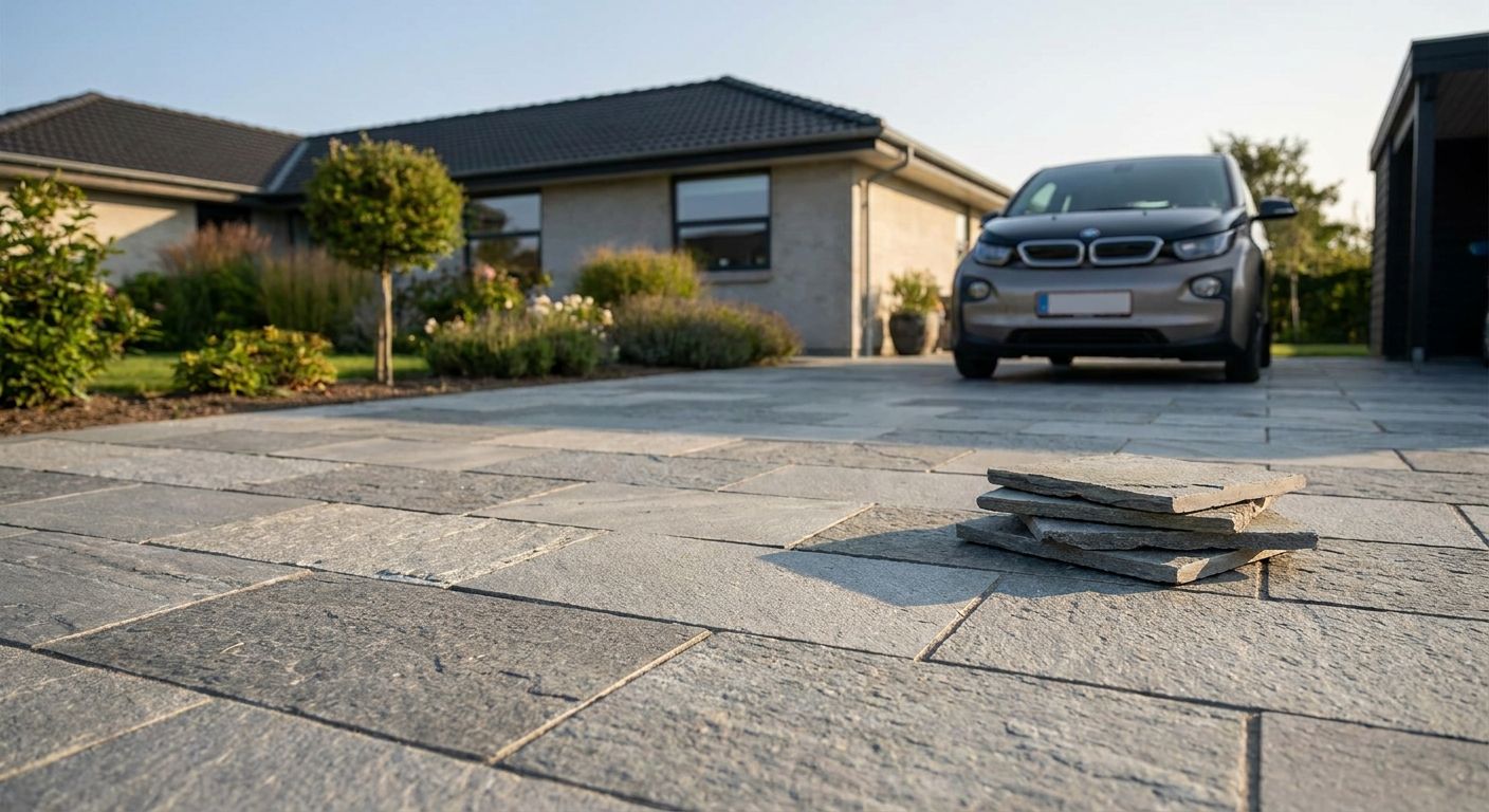 Fliser til indkørsel og parkeringsareal