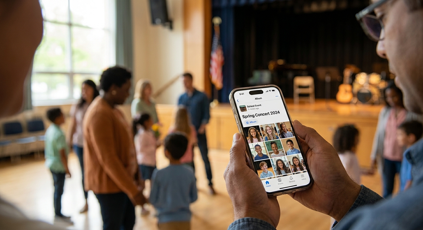 Guest photo sharing app for schools