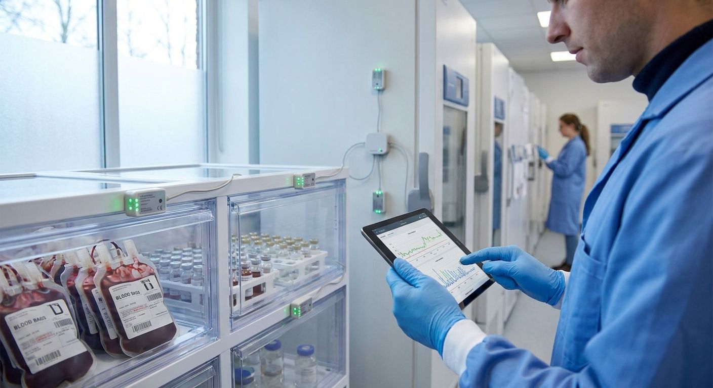 IoT monitoring for blood banks and biorepository storage
