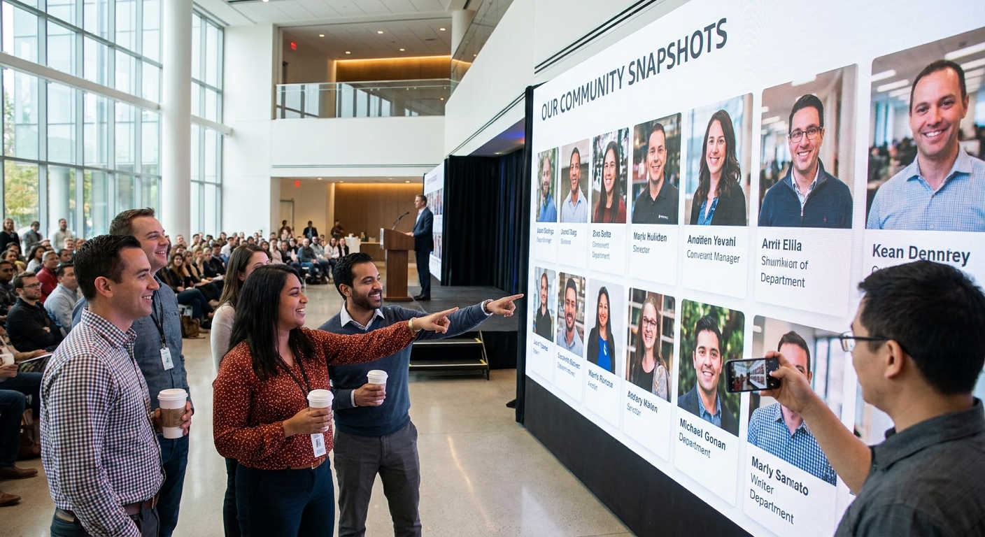 Employee photo galleries for company town halls