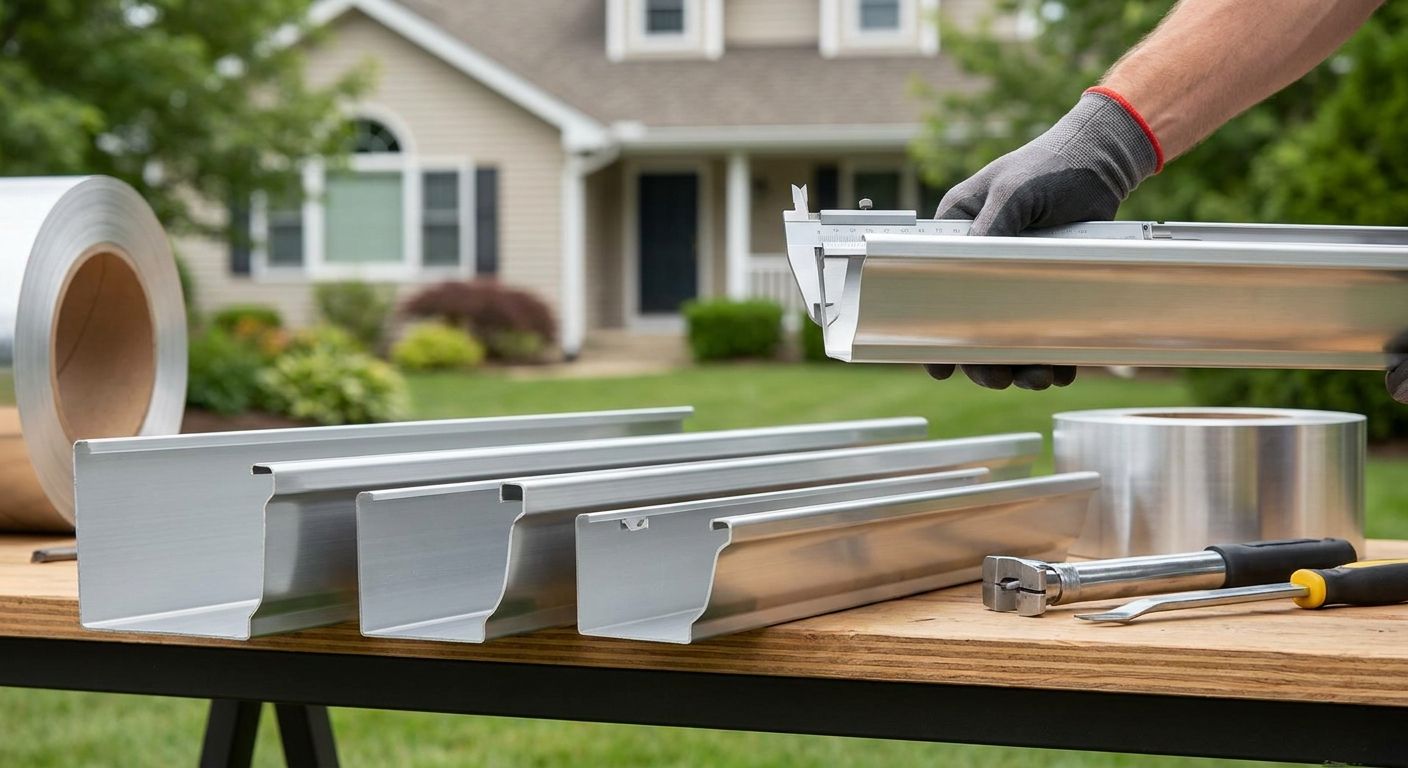 Aluminum seamless gutters ranked by gauge and price