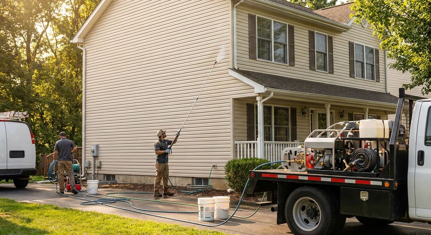 House washing service for vinyl siding