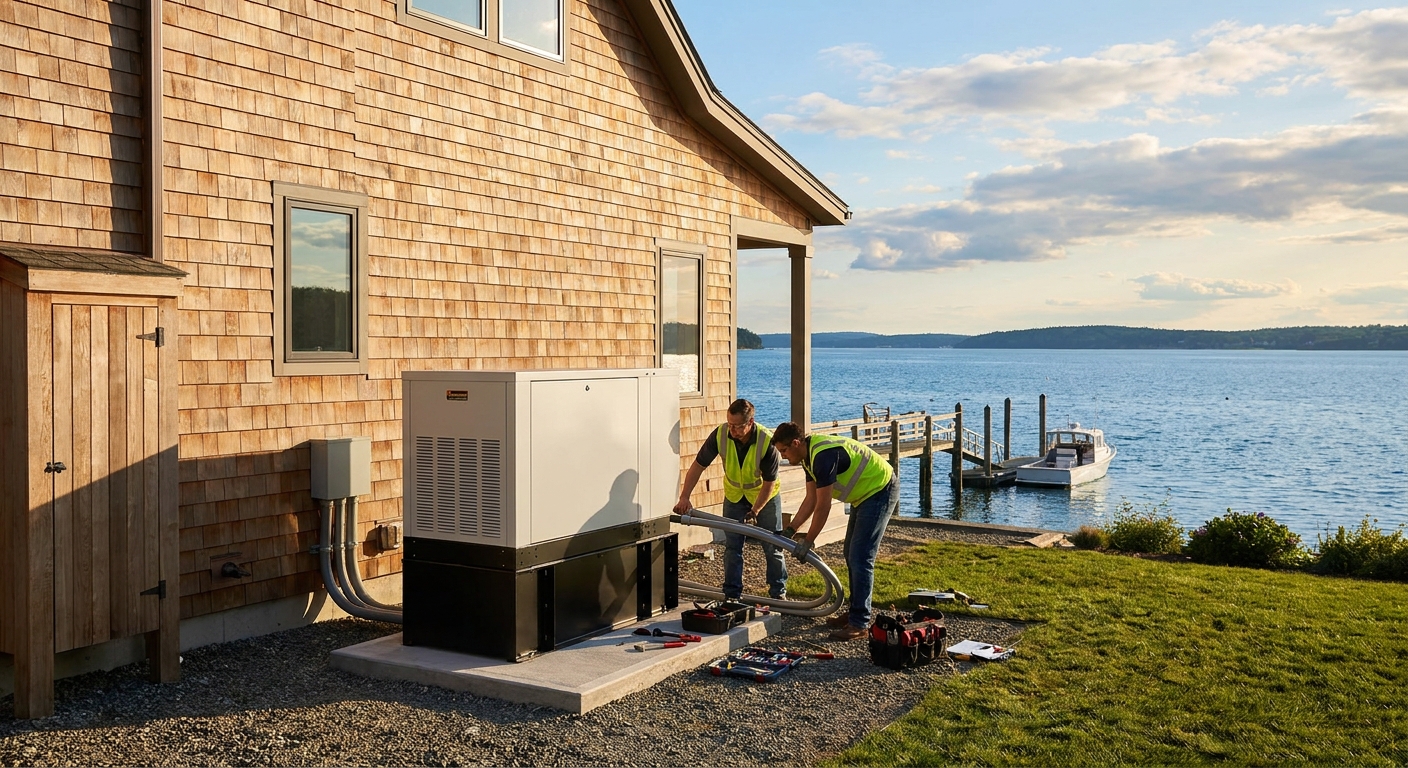 Standby generator installation for waterfront properties