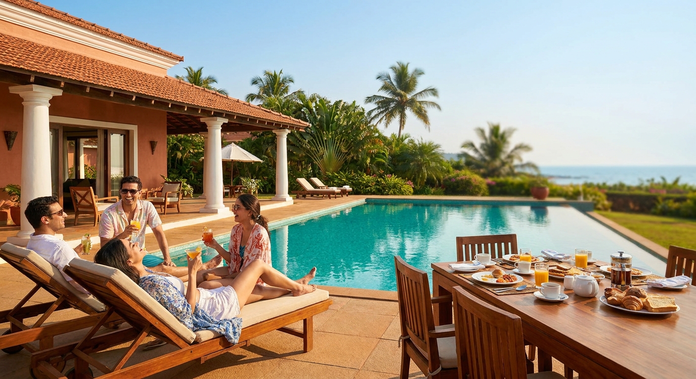 How to book a private pool villa in Goa for a group trip