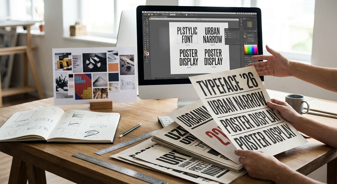 Best condensed display fonts for poster design in 2026