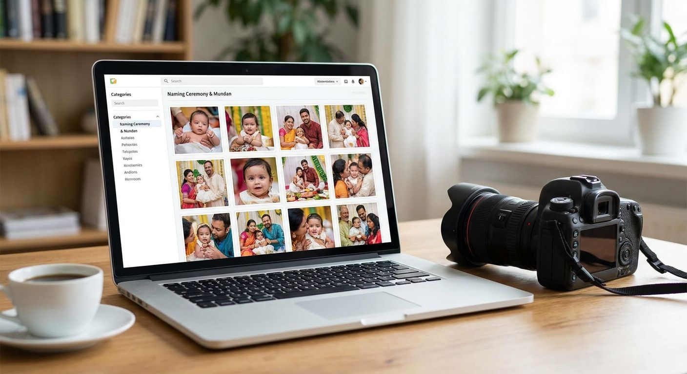 AI photo gallery for naming ceremony and mundan photographers