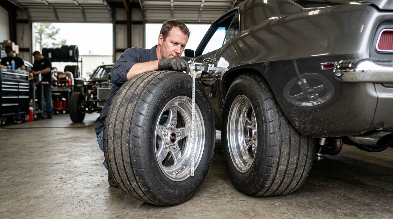 Drag radial tyre sizing benchmarks by diameter 2026