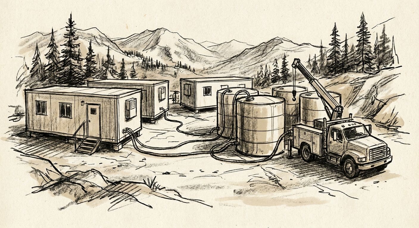 Holding tank rental for man camps and remote workforce housing