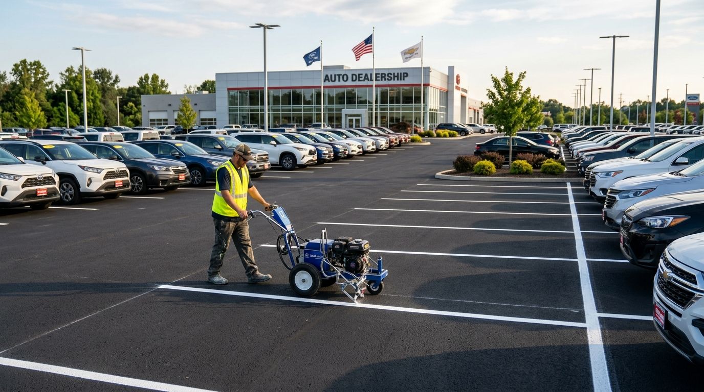 Parking lot striping for auto dealerships: complete 2026 guide