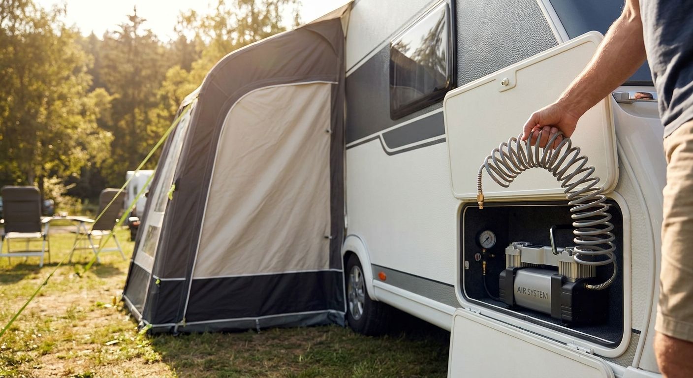 Best onboard air system for inflatable caravan awnings