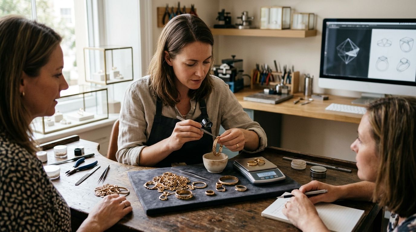 How to convert old gold into new jewellery: exchange workflow