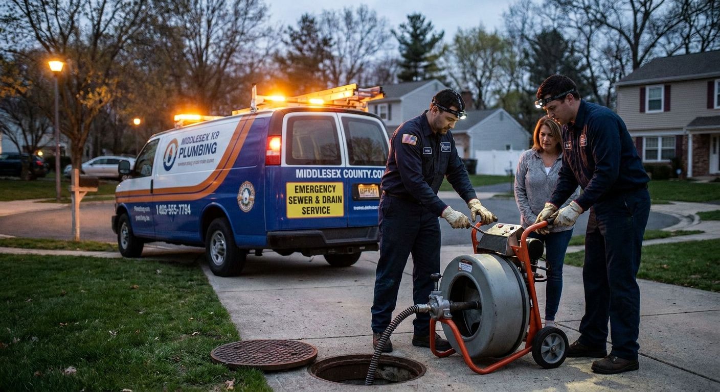 24-hour emergency drain and sewer service for Middlesex County