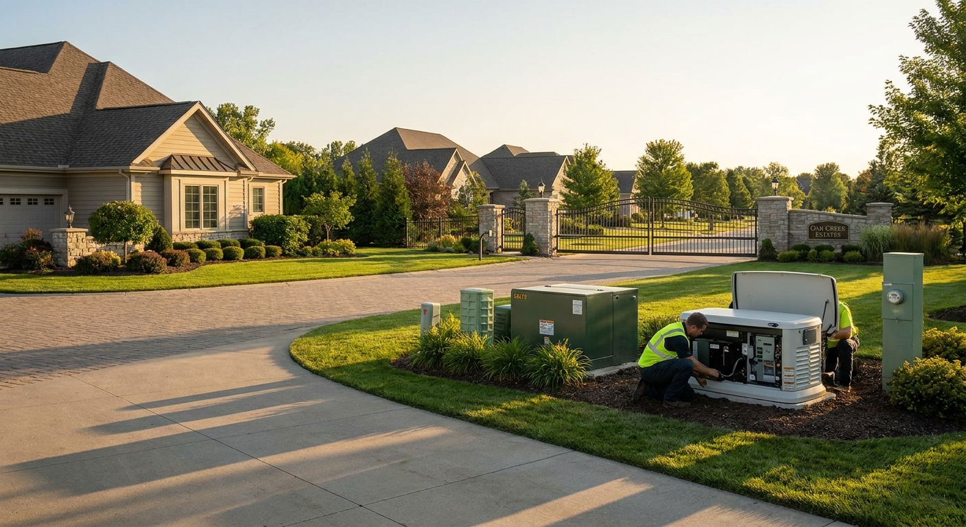 Generator installation for HOA and gated communities