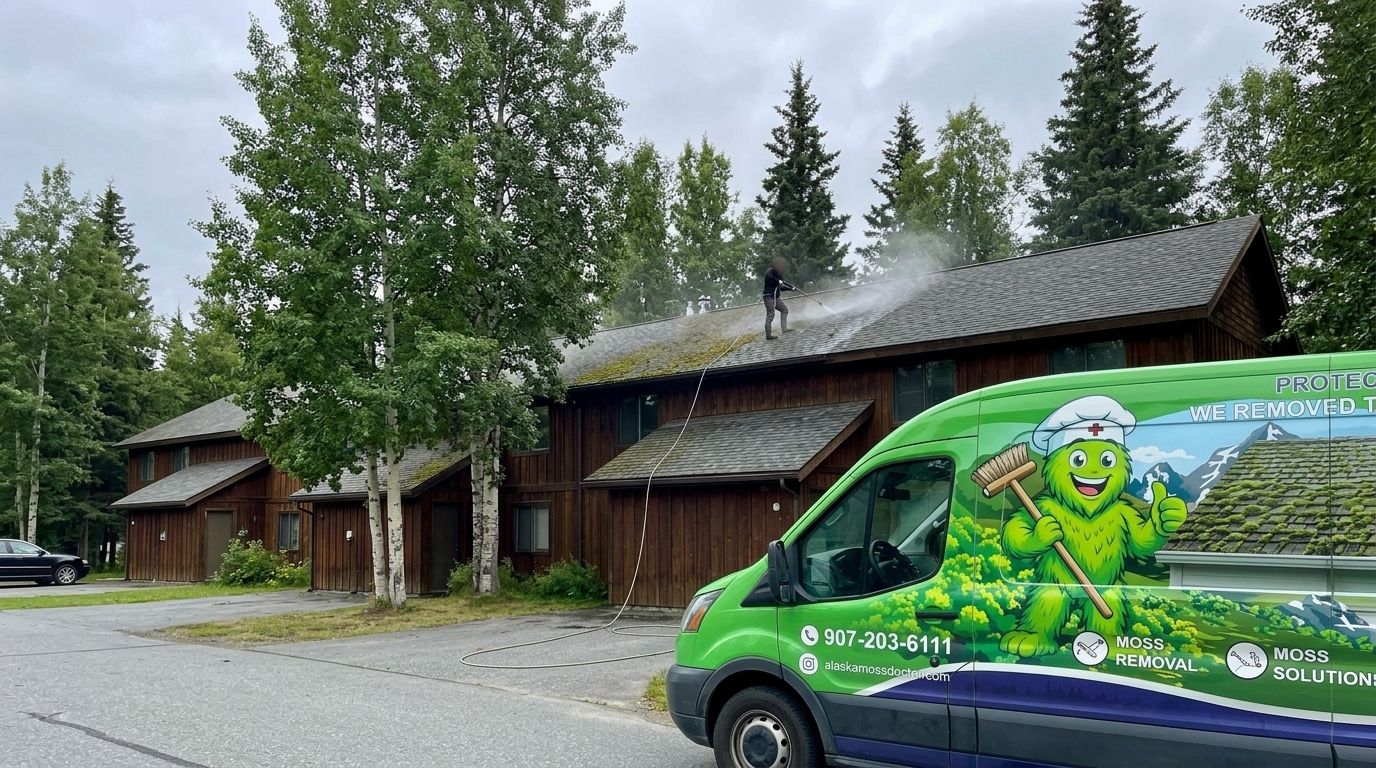 Exterior cleaning for Alaska co-op housing