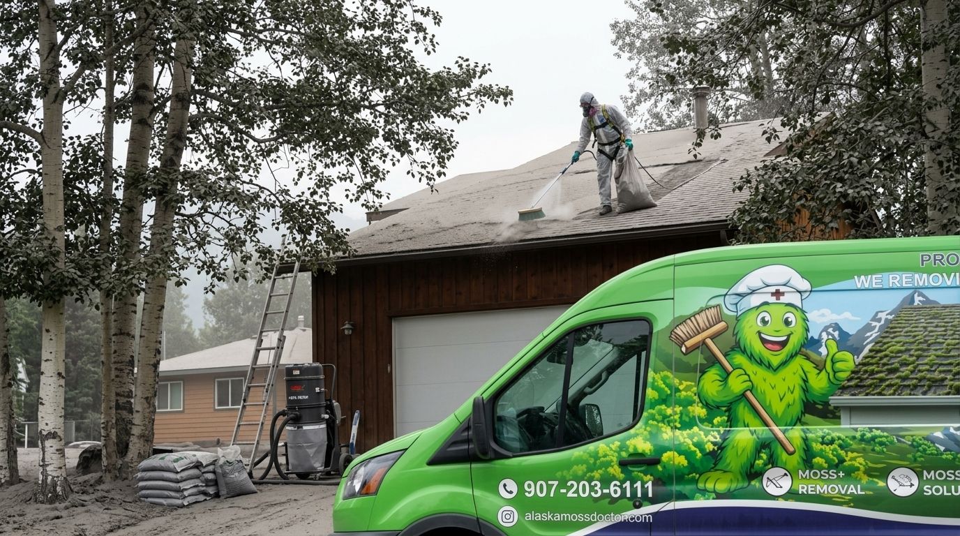 How to clean volcanic ash off a roof safely