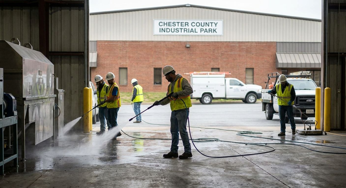 How often should industrial facilities in Chester County be cleaned?