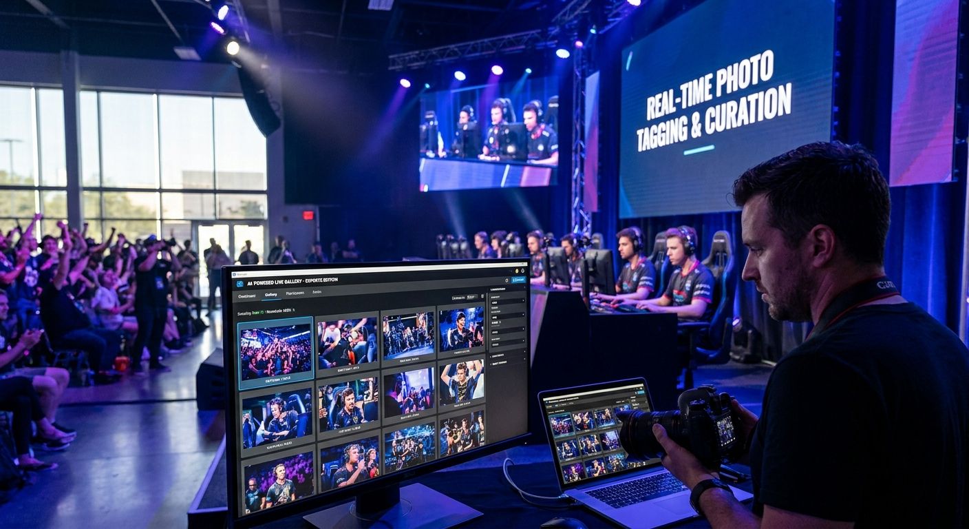 AI photo gallery software for esports tournaments