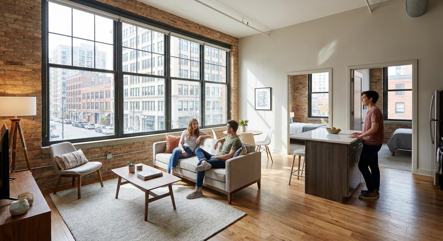 Two bedroom apartments for roommates in West Loop Chicago