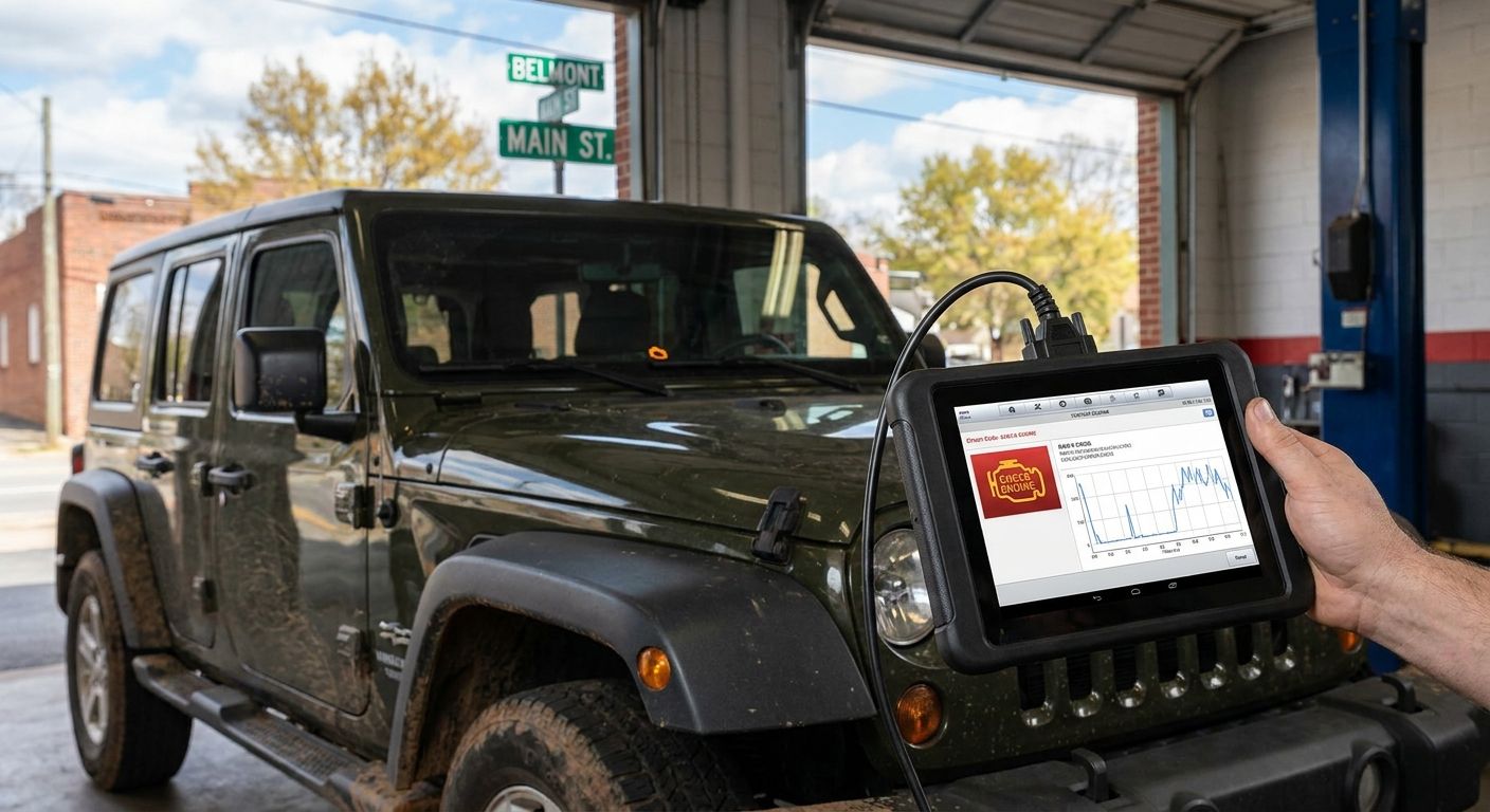 Check engine light diagnostics for Jeep owners in Belmont