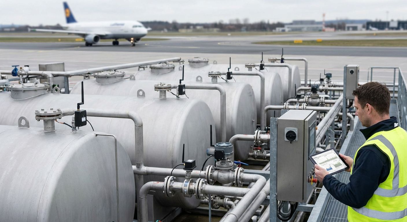 IoT fuel monitoring for airport fuel farms