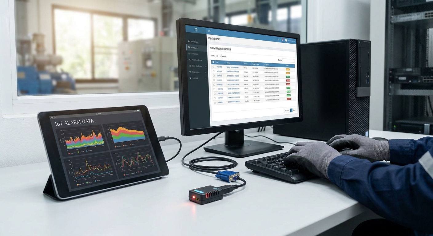 How to integrate IoT alarm data with a CMMS work order system