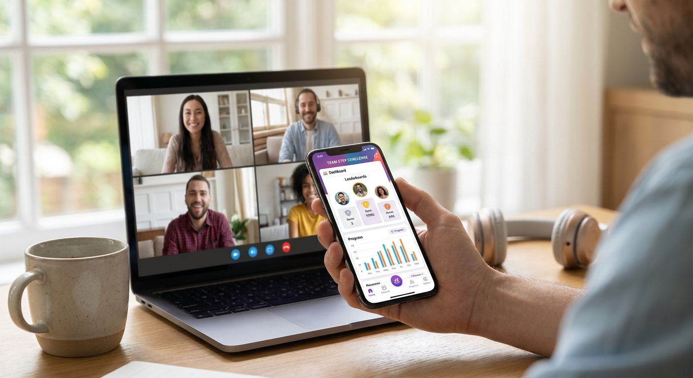 Step challenge app for remote teams