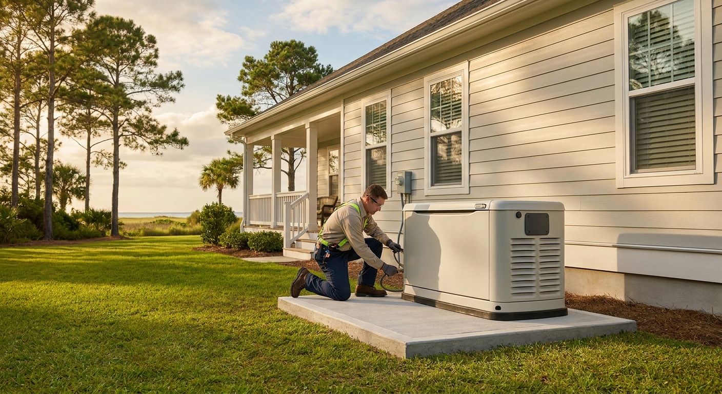 Standby generator installation in Lillian, AL
