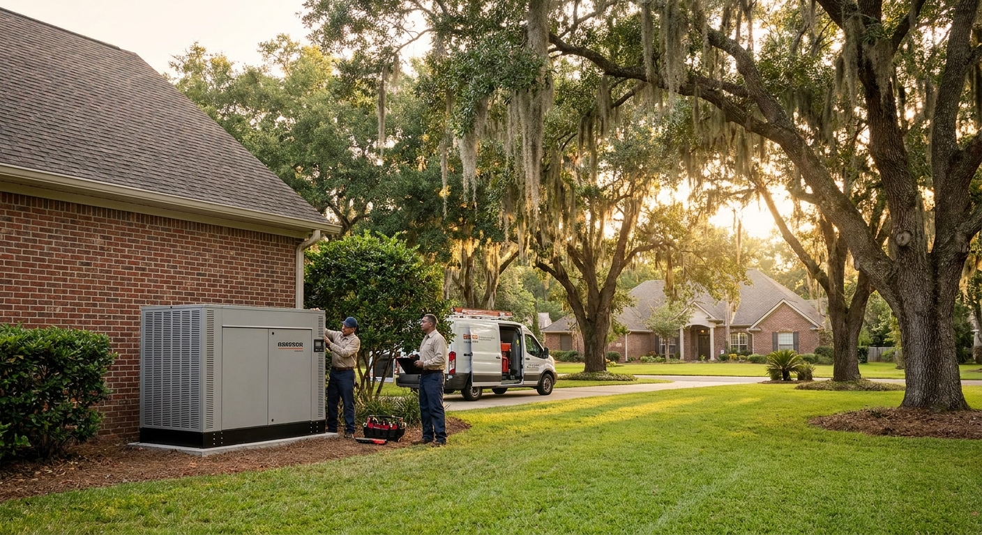 Standby generator installation in Fairhope, AL