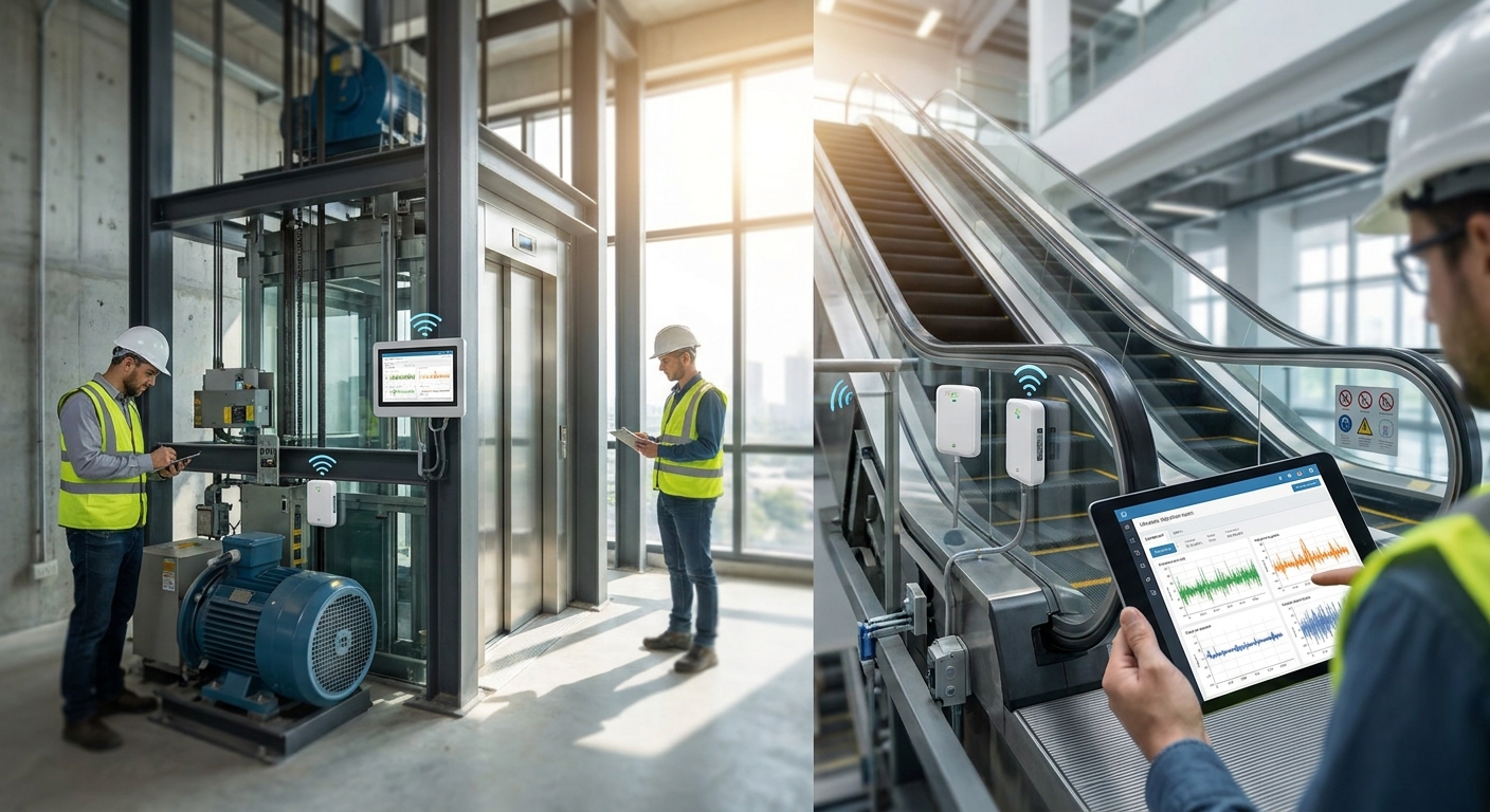 IoT vibration monitoring for elevators and escalators