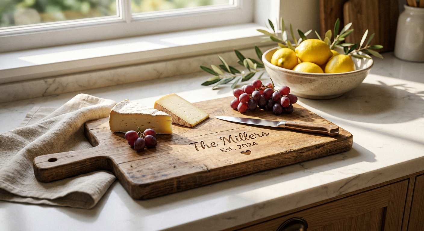 Personalised chopping boards for wedding gifts