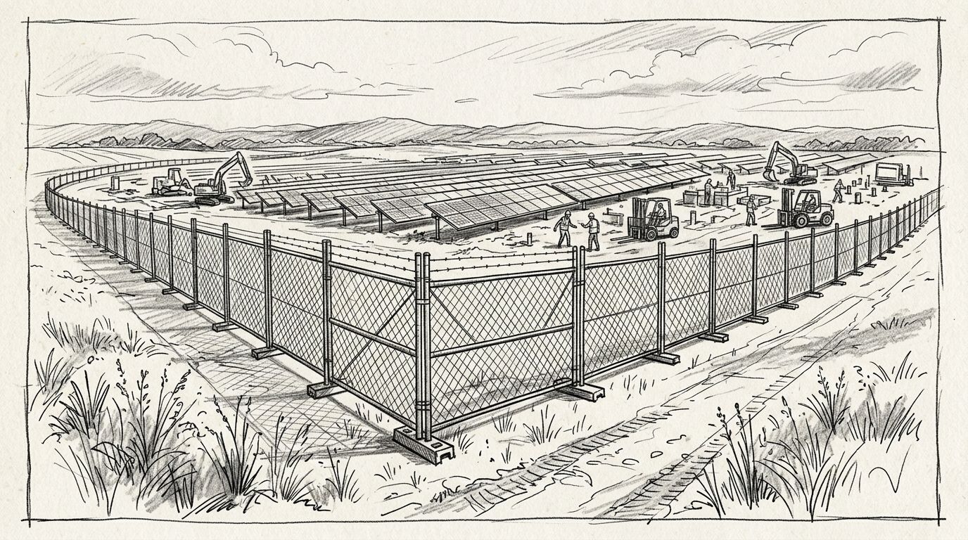 Best temporary fencing rental for solar farm construction