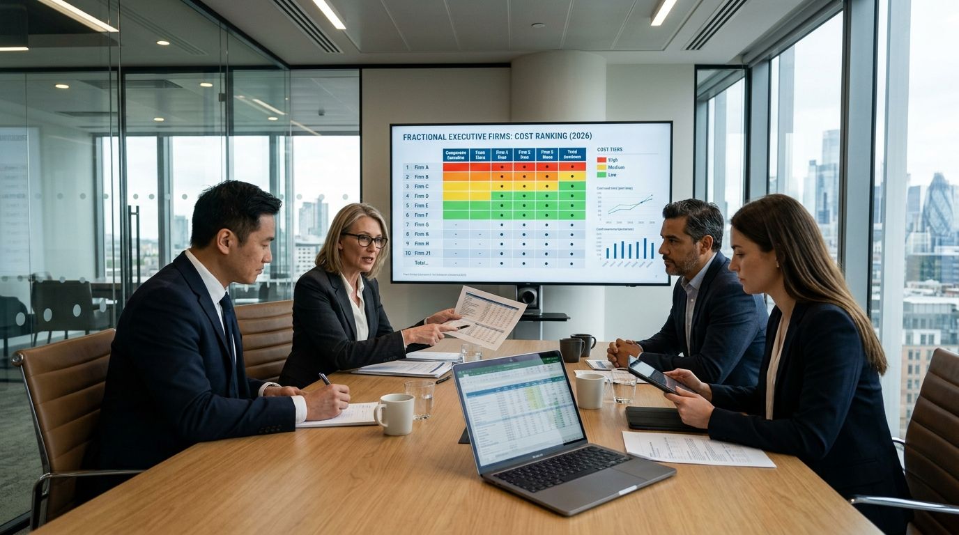 Fractional executive firms ranked by cost in 2026