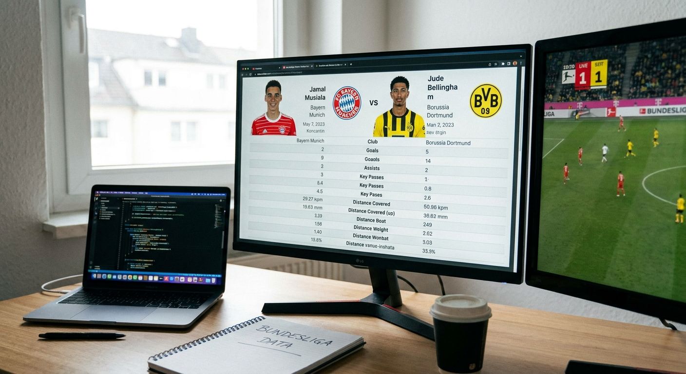 How to compare Bundesliga player stats side by side