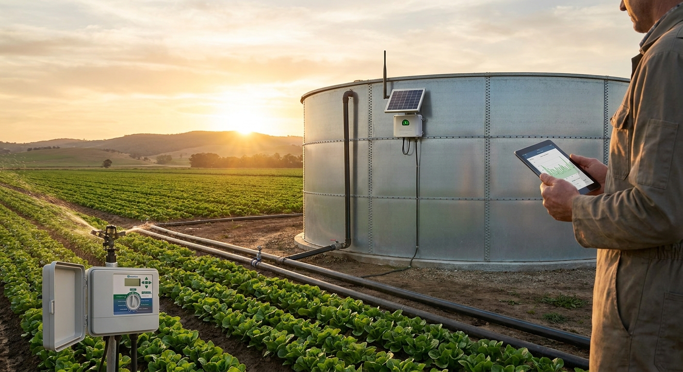 Tank level monitoring for agricultural irrigation systems