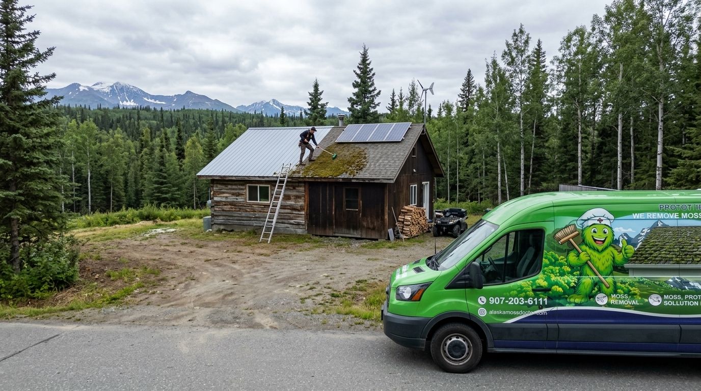 Moss removal for Alaska homesteads and off-grid properties