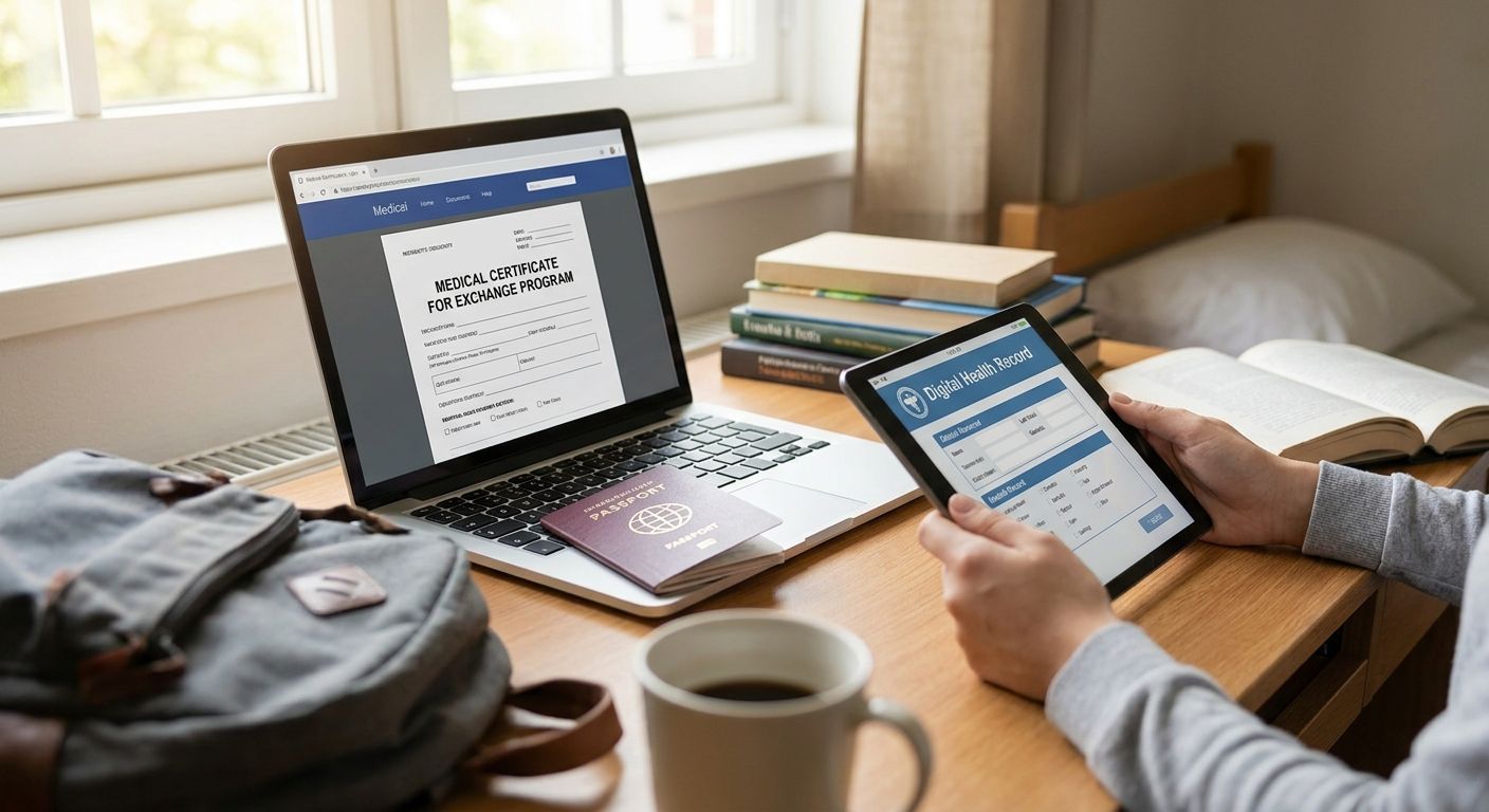 Online medical certificates for university exchange students