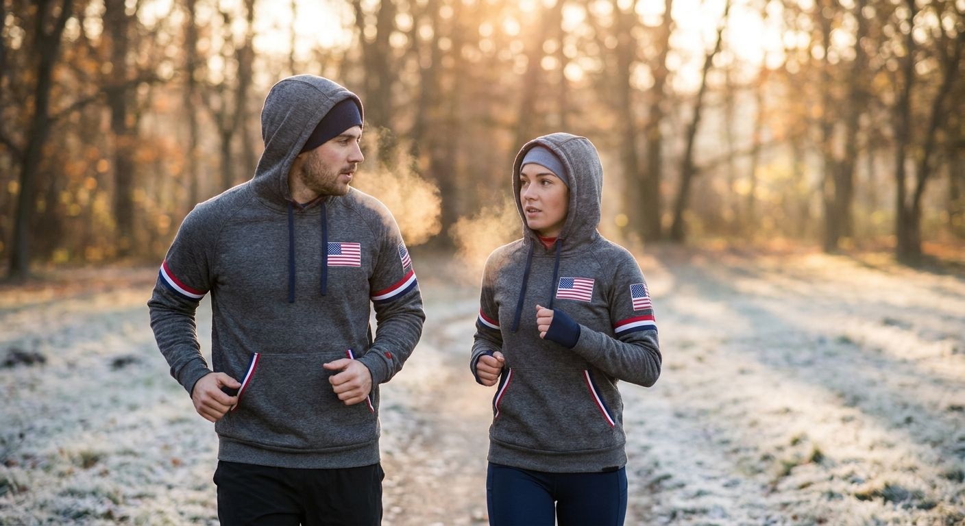 Patriotic hoodies for cold weather workouts