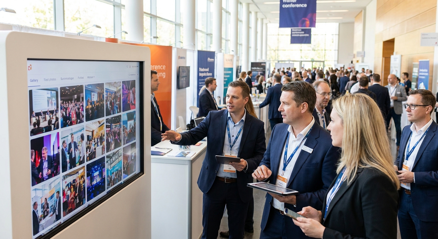 Photo galleries for trade show and conference exhibitors