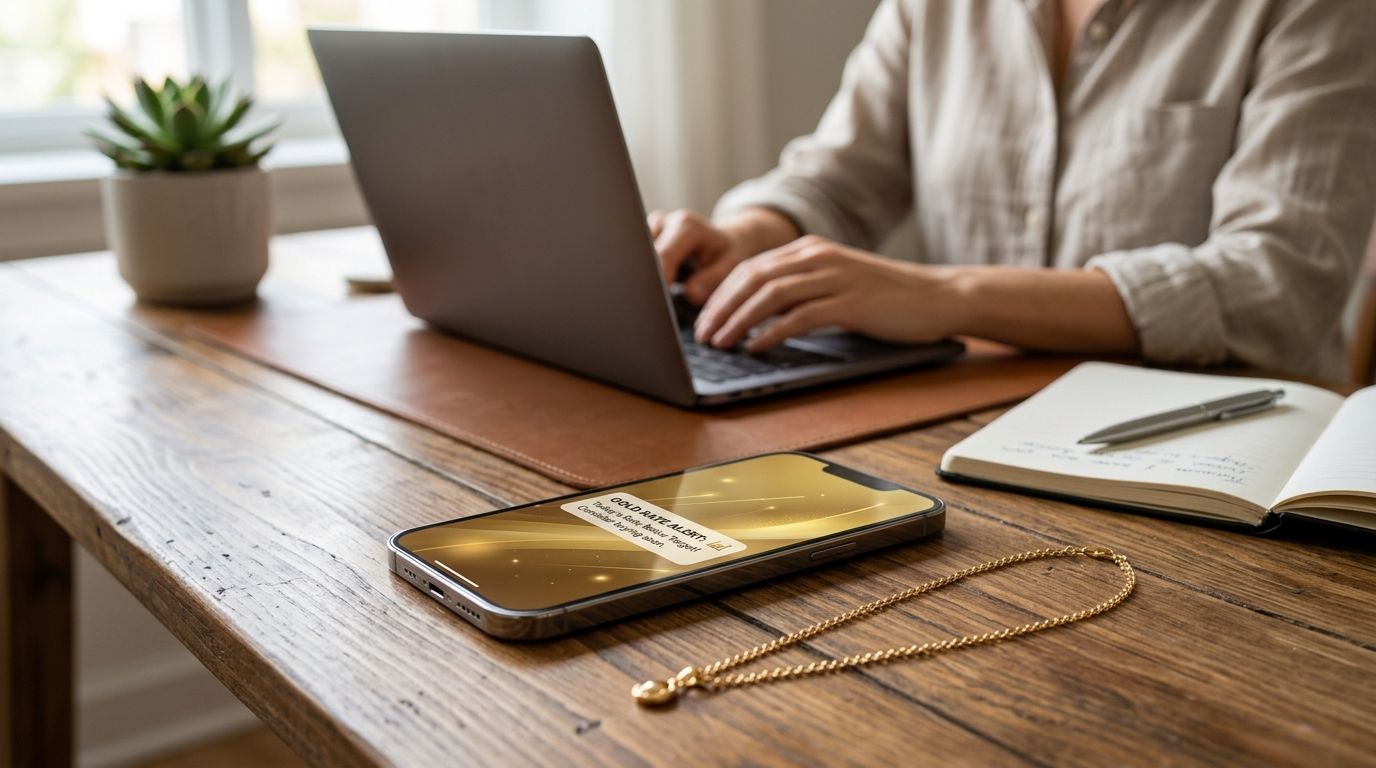 Automatically get gold rate alerts before your purchase date