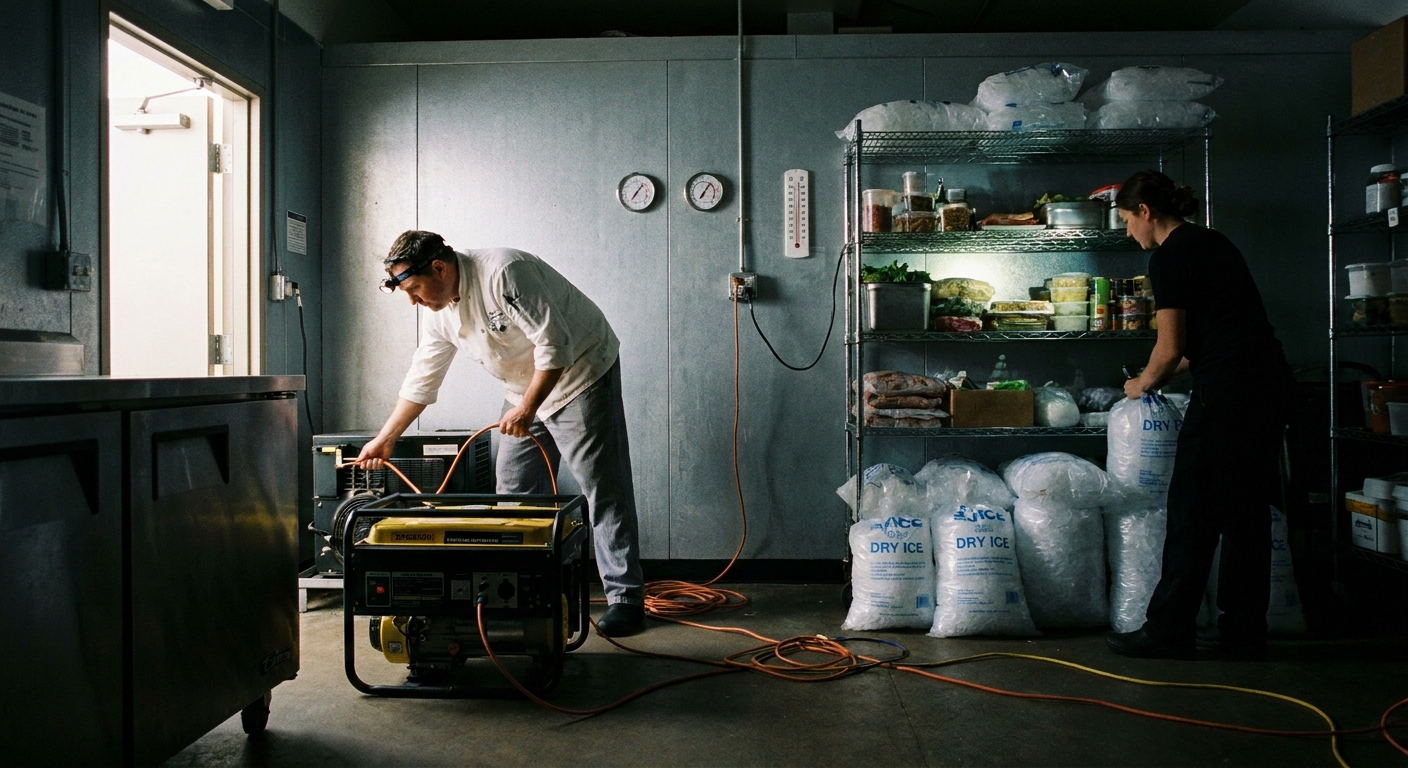 How to keep a walk-in cooler running during a power outage