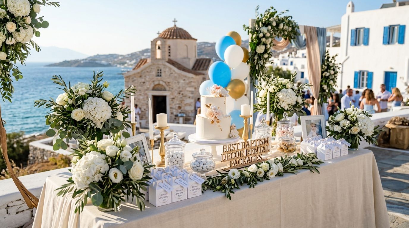Best baptism decor rental packages in Greece 2026