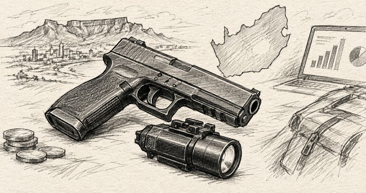 How much does a pistol light cost in South Africa?